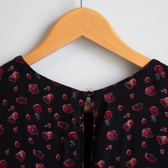 Zara Trafaluc black floral shift dress-M - Picture 5 of 6